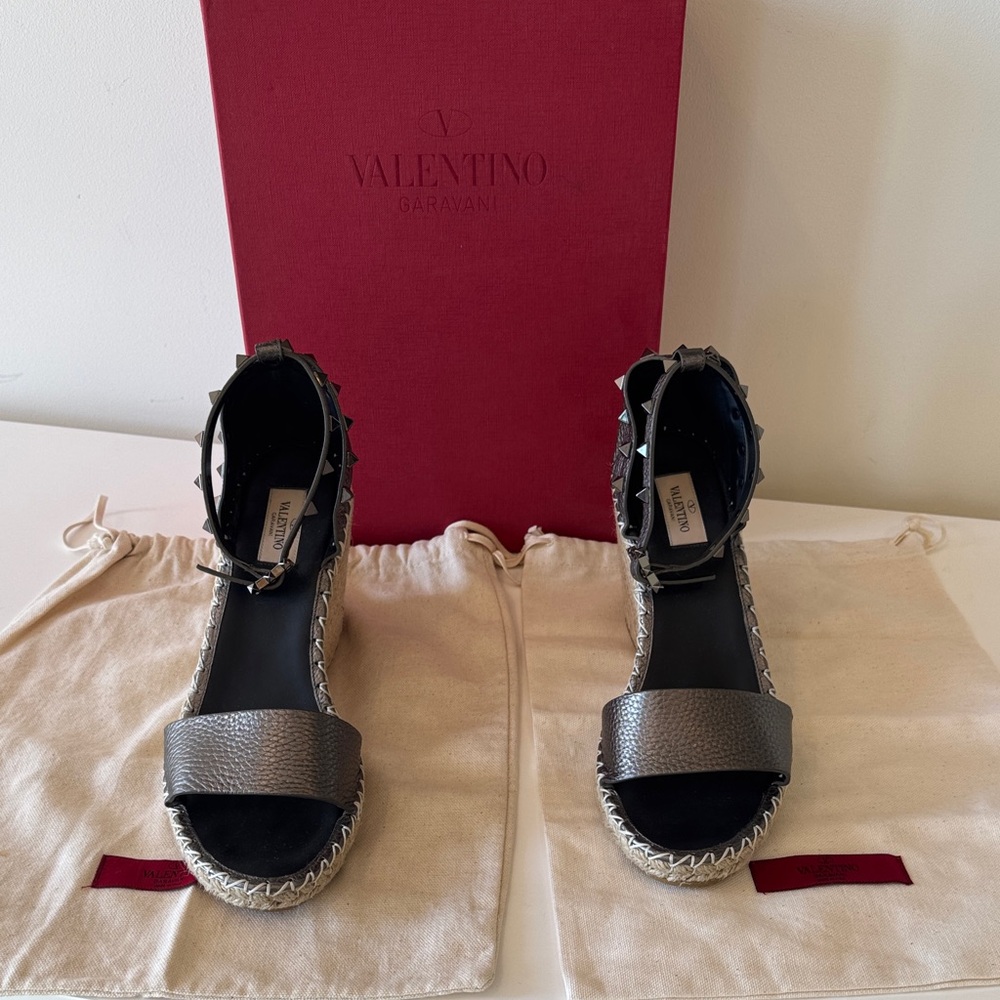 Valentino Garavani Gray Studded Sandals